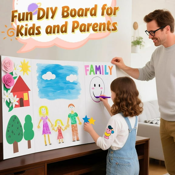 8 PCS Trifold Poster Board - Large 40" x 28" Tri Fold Display Board