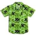 thumbnail image 1 of Camisa de Manga Corta con Botones para Niños Minecraft Creeper, 1 of 6