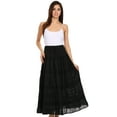 thumbnail image 5 of Sakkas Lace and Ribbon Peasant Boho Skirt - A-Burgandy - One Size, 5 of 11
