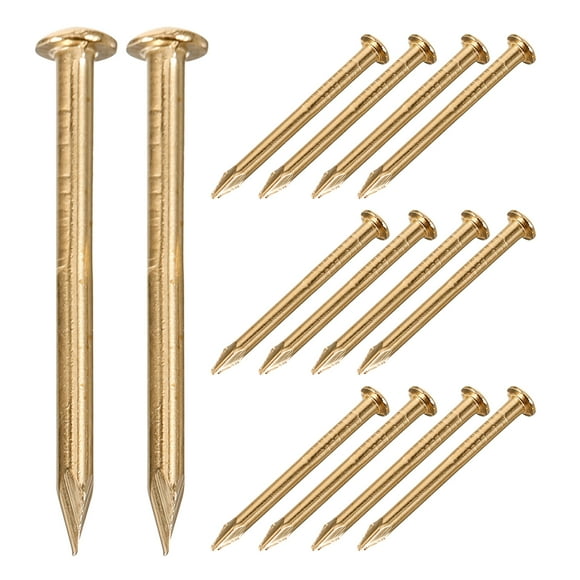 100pcs 18mm Brass Nail Round Head Nails for Furniture DIY Small Hinges Decorative Boxes (Brass)