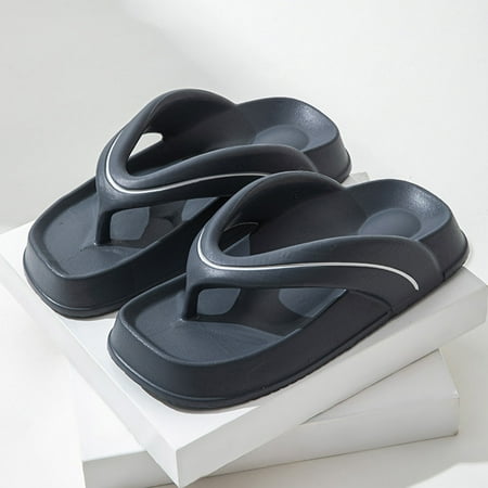 

Cathalem Men Flip Flops Fashionable Color Matching Slippers Indoor And Outdoor Comfortable Thick Soled Flip Flops for Men Size 15 Grey 8.5