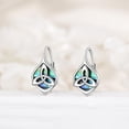 thumbnail image 4 of Celtic Trinity Knot Earrings for Women 925 Sterling Silver Celtic Triquetra Knot Leverback Abalone Shell Irish Jewelry, 4 of 6