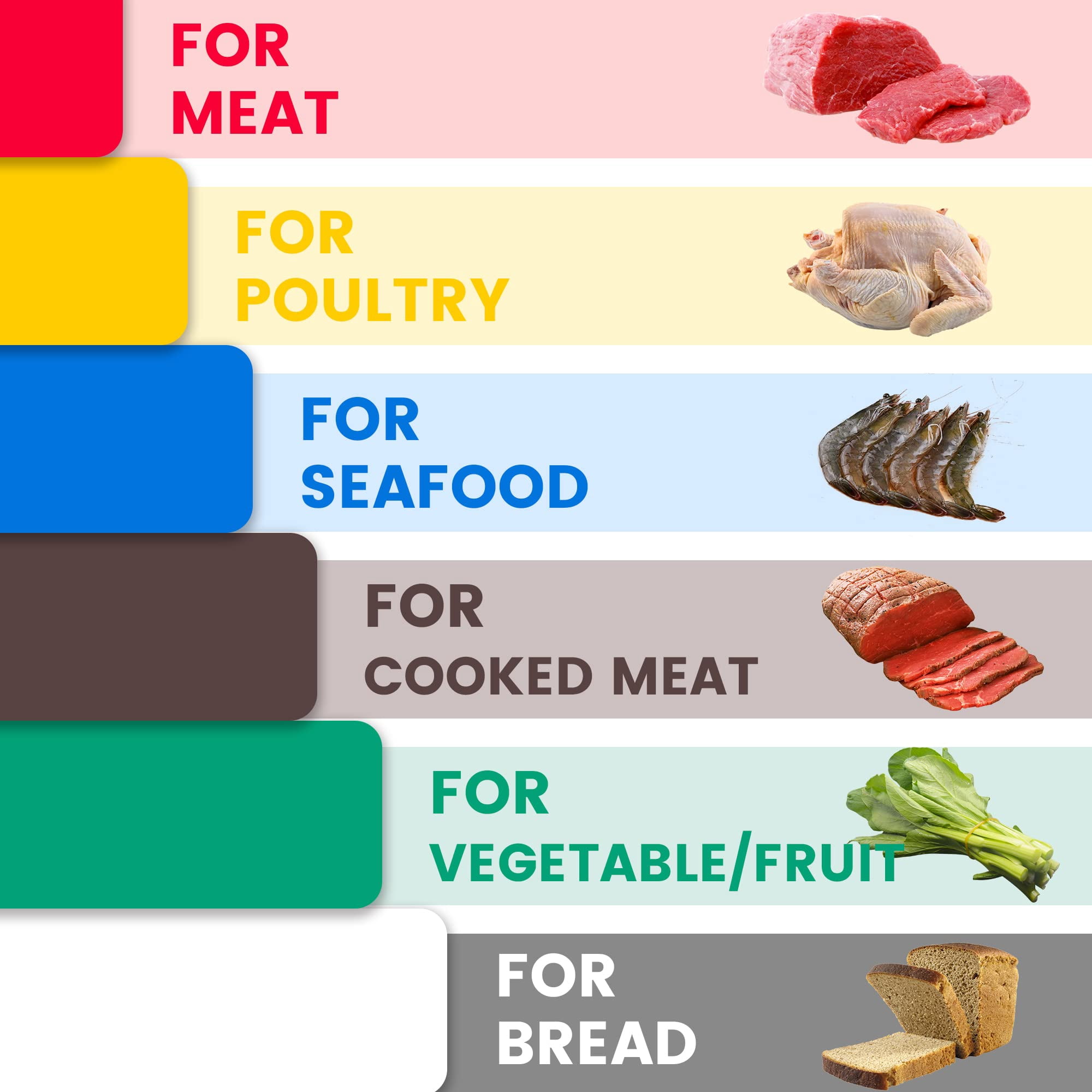 Hakka Commercial Grade Cutting Board for Kitchens,Plastic Chopping Board, 20 x 15 x 1/2 Inch, Multi-Color 6 of Pack Set,NSF Certified,for Vegetable Meat or Cheese