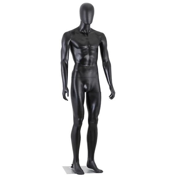 ZenStyle 73" Male Full Body Maniquine Model Stand, Adjustable, PP, PVC, Iron, Black
