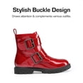 thumbnail image 2 of Botas DREAM PAIRS para Niña con Brillo, Rojo, Tobilleras con Hebilla y Cierre, 2 of 5