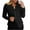 Black, variant on Plus Size Blazer Women's Zipper Blazer Long Sleeve Open Front Cardigan Jackets Business Solid Color Elegant Cropped Coats M