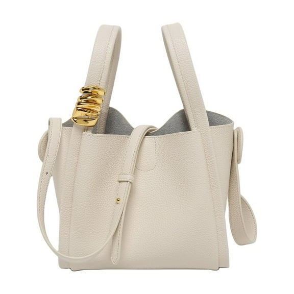 Genuine Leather Bucket Crossbody Bag for Women Hobo Purse Elegant Satchel Handbag Fashion Ladies Tote Shoulder