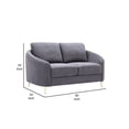 thumbnail image 5 of Benjara Nial 60" Loveseat- Linen Upholstery- Pine Wood- Smooth Gray- Gold Legs, 5 of 5