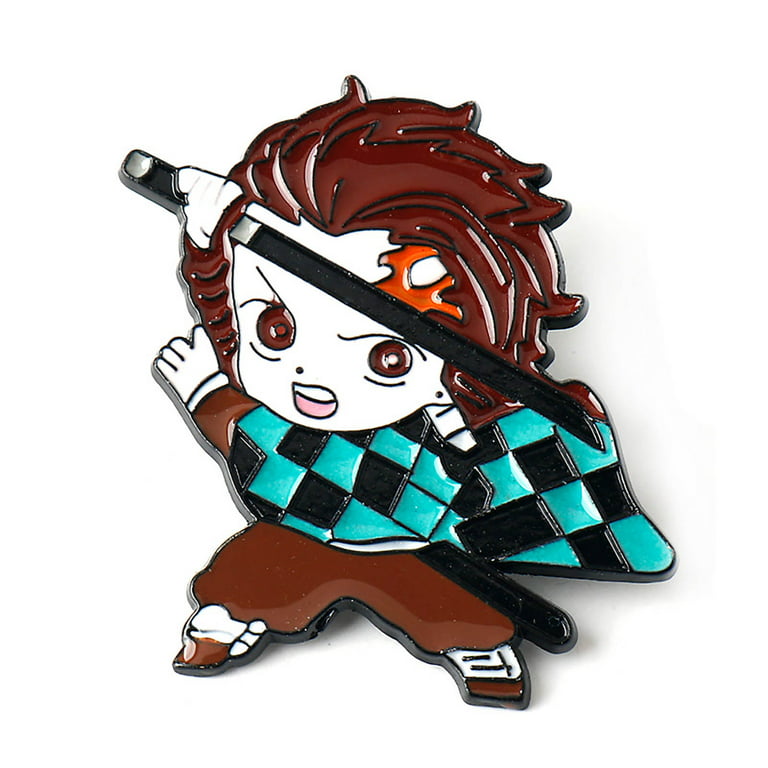 Zilefsilk Anime Demon Slayer Cute Enamel Pin Figure Kamado Tanjiro for Backpack Jackets Hat Metal Lapel Badges Pins Characters Aesthetic Brooch for