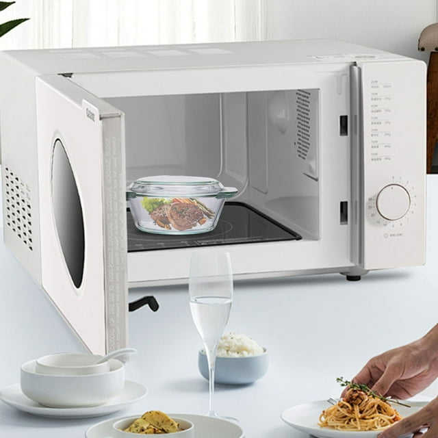 WIFKLSIIPG Bol en Verre pour Four avec Couvercle Alternatif Rond Micro-Ondes Lave-Vaisselle Ustensiles de Cuisine Batterie de Cuisine Durable Résistant à la Chaleur Plateau de Cuisson en Verre Batterie de Cuisine pour Cuisson Rôtissage Cuisson, Grande Capacité Cuisson