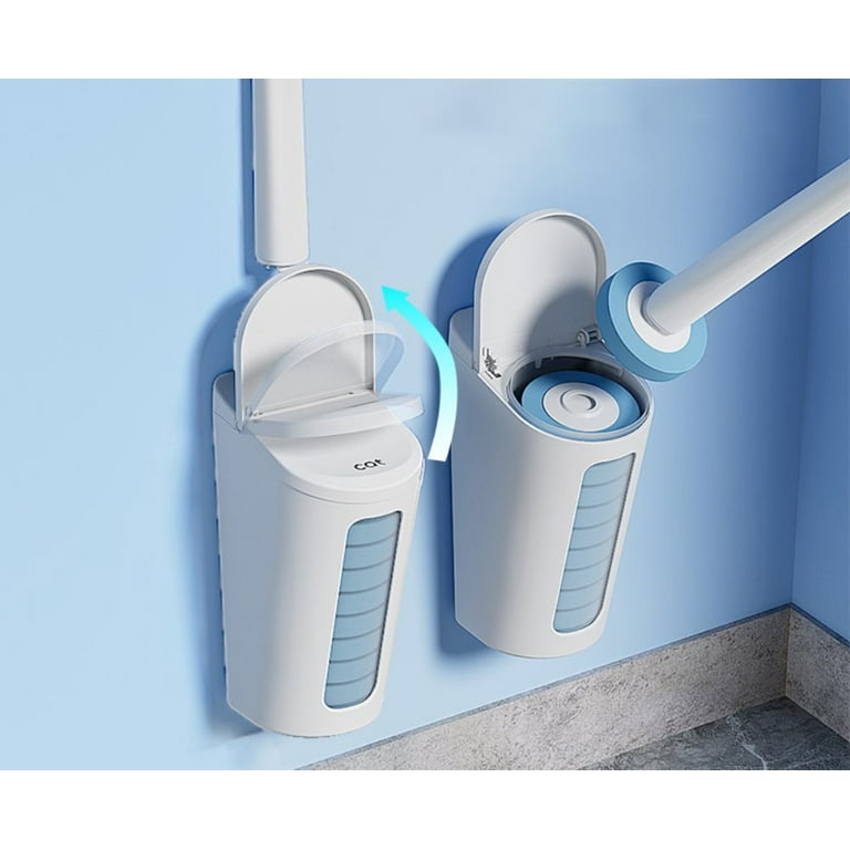 JEHONN Disposable Toilet Brush Holder Set Wall Mounted with 40 Refills  (Orange) 
