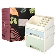 Stationery Organizer Box, Roselife Multifunctional Desk Storage Box Set, [TBF-09] w/ 2 Drawers   16 Slots