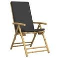 thumbnail image 2 of vidaXL Folding Bistro Chairs with Cushions Armchair Outdoor Furniture Bamboo, 2 of 47
