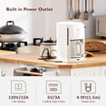 thumbnail image 7 of Kitchen Island with Drop Leaf and Power Outlet&nbsp;– 56" Rubber Wood Veneer Top, Rolling Storage Cart on 4 Wheels with 6 Deep Drawers and 4 Door Shelves, for Kitchen and Dining Room, White, 7 of 7