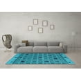 thumbnail image 3 of Ahgly Company Indoor Round Abstract Light Blue Modern Area Rugs, 8' Round, 3 of 4