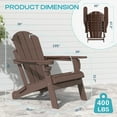 thumbnail image 6 of FODINGHILL Outdoor Folding Adirondack Chair set of 2, HDPE All Weather Patio Chair with Cup Holder for Deck Backyard Garden, BrownWood, 6 of 10