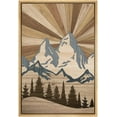 thumbnail image 2 of PixonSign Framed Wall Art Western Decor Winter Snowy Mountain Forest Landscape Geometric Wood Panels Woodblock Modern Art Country/Farmhouse Multicolor Canvas Prints for Home Decor -, 2 of 5