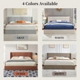 thumbnail image 5 of King Bed Frame with Storage, Upholstered Platform Bed with Lift up  System, Linen Fabric Wingback Headboard, Wood Slats Support, Easy Assembly, No Box Spring Needed, Brown, 5 of 10