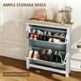 thumbnail image 4 of HOMCOM Armoire à Chaussures de Couloir avec 2 Tiroirs Basculants pour 12 Paires de Chaussures Gris, 4 of 10