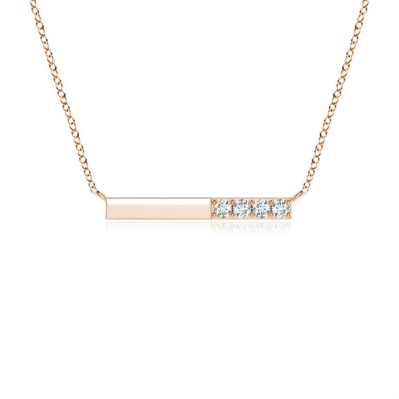 ANGARA Natural Prong-Set Diamond Bar Necklace in 14K Rose Gold for Women (Size-1.9mm| Color-G| Clarity-VS2) | April Birthstone, Anniversary, Jewelry Gift for Women | Natural Diamond Necklace