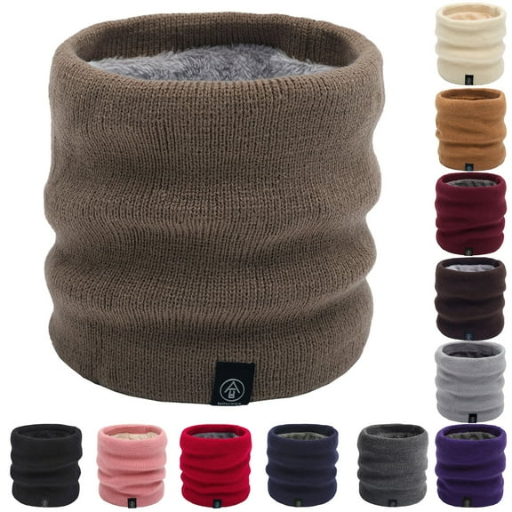 Tanhomme 2Pack Winter Neck Warmer Gaiter Fleece Windproof Cover Cold Weather Scarf for Men & Women Winter Men Women With Same Fashion Solid Color Thick Warm Knit Wool Neck