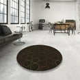 thumbnail image 4 of Ahgly Company Machine Washable Indoor Round Transitional Chocolate Brown Area Rugs, 3' Round, 4 of 7