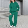 thumbnail image 7 of Abcomgle Girls 2 Piece Outfits Size 14-16 Athletic Oversized Long Sleeve Girls Hoodie and Wide Leg Sweatpants Casual Kids Tracksuit Girls, 7 of 7