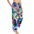 thumbnail image 2 of Fotbe Colorful Tie Dye Stained Glass 2 Women's Pajama Pants,Sleepwear Pants,Pj Bottoms Drawstring And Pockets-Small, 2 of 9
