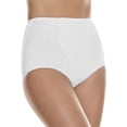 thumbnail image 2 of Hanes Front Panel Women’s Shaping Brief Pack, 100% Cotton Lining, 2-Pack White 6XL, 2 of 2