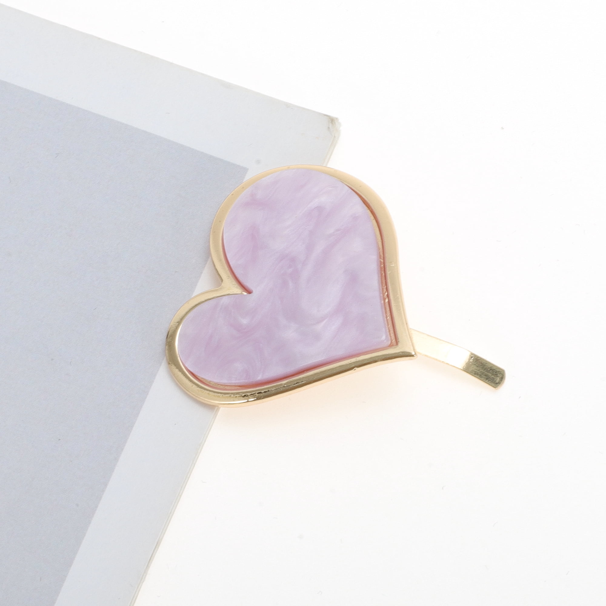 Unique Bargains Stylish Heart Design Ponytail Buckle Hair Clip Purple
