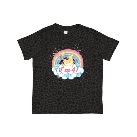 

Inktastic 4th Birthday Unicorn Rainbow Cute Girls Gift Toddler Toddler Girl T-Shirt