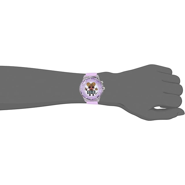 L.O.L. ¡Sorpresa! Reloj de cuarzo para niñas con correa de plástico, púrpura, 16 (Modelo: Accutime Accutime
