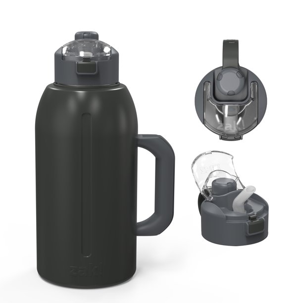 Zak 12 24 32 64 oz. Stainless Steel Water Bottle Double Wall Vacuum Insulated 2In1 Lid Leak