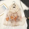 thumbnail image 4 of Bufanda de seda con bordado floral para mujer, chal de fiesta elegante y brillante, hijab musulmán para mujer, estolas de playa, bufandas de marca de lujo, 4 of 5