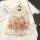 thumbnail image 4 of Bufanda de seda con bordado floral para mujer, chal de fiesta elegante y brillante, hijab musulmán para mujer, estolas de playa, bufandas de marca de lujo, 4 of 5