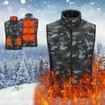 thumbnail image 2 of Puffer vest Men's Outdoor Active Camouflage Washable Jacket Coat Heated Warm Zipper Stand Collar Vest With Pocket, 2 of 8