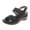 Black, variant on Hollow out Wedge Sandals for Women Open Toe Wedge Hook and Loop Slingback Platform Sandals
