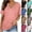 A-Pink, variant on Womens Summer Tops Short Sleeve Sequins Loose Polluer Solid V-Neck Blouse Casual Shirt