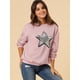 thumbnail image 2 of Sudadera de manga larga Allegra K con cuello redondo y lentejuelas brillantes para mujer Rosa S, 2 of 6