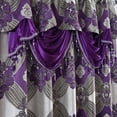 thumbnail image 6 of Petrichor Elegant Curtains with Gold Silver Threads 2 Panels Set - Luxury Window Treatment Attached Valance, Sheer Backing, and 2 Tie Backs for Bedroom and Living Room, 54x84 inches, Purple, 6 of 10