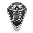 thumbnail image 6 of Men's 316 Stainless Steel Wide Band US Coast Guard Blue Sapphire CZ Ring - Size 13, 6 of 6