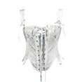 thumbnail image 2 of Moxiu Clearance Women's Sexy Halter Corset Tops Lace Up Retro Goth Steampunk Corsets Backless Boned Push up Bustier Medieval Waist Bodice Vest, 2 of 5