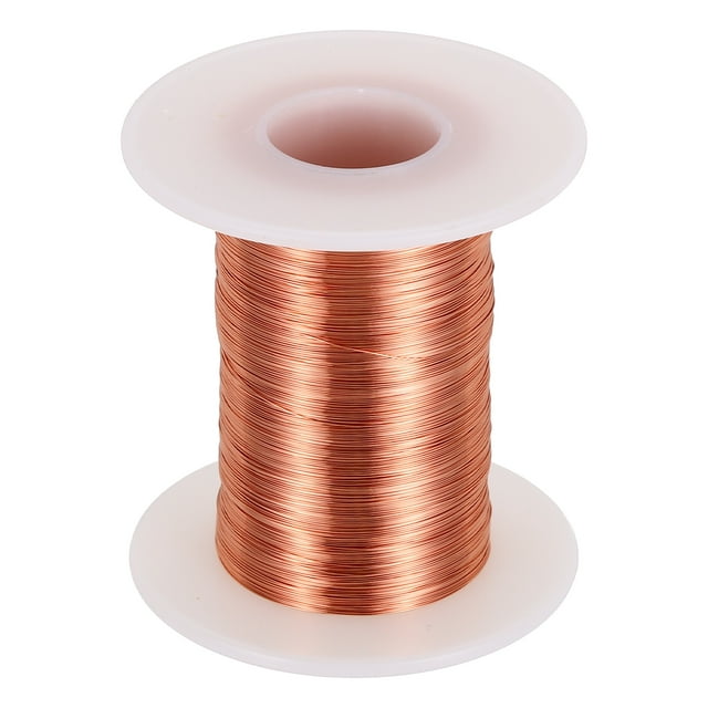 Uxcell Alambre Magnético 32 AWG, Alambre de Cobre Esmaltado de 32 Calibres, Alambre de Bobina Magnética de 4 oz para Transformador, Motor, Eléctrico, 155C(311F)