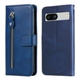 thumbnail image 2 of SaniMore Case for Google Pixel 7A 6.1" 2023, Zipper Wallet Pocket Caed Slots Retro PU Leather Shockproof Drop-proof Flip Kickstand All-around Protective Shell For Google Pixel 7A, Blue, 2 of 13