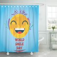 thumbnail image 1 of KSADK Red Laughter World Smile Day October Smiley Face Yellow Happiness Shower Curtain Bathroom Curtain 60x72 inch, 1 of 1