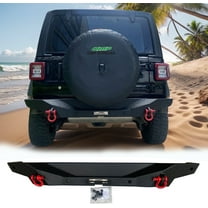 OMP Offroad Automotive Rear Bumper with Heavy-Duty Steel for Jeep Wrangler JL/JLU 2018-2024 Textured Black