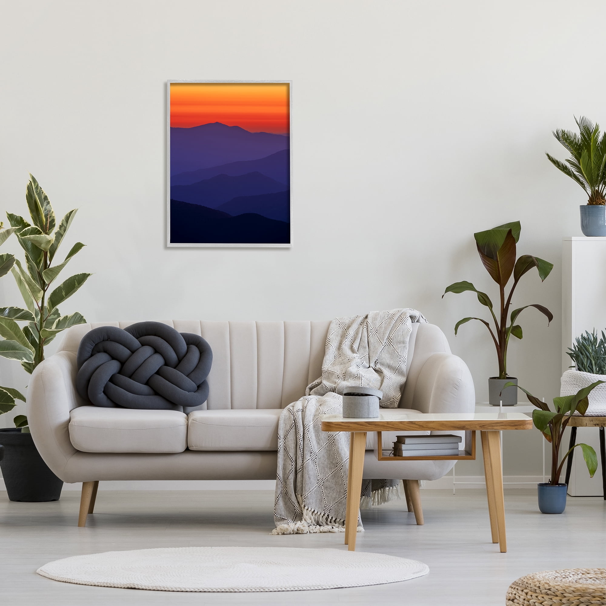 Stupell Bold Mountain Sunrise Sky Landscape Photography Gray Framed Art Print Wall Art
