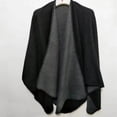 thumbnail image 3 of Audhol Womens Large Cross Front Poncho Sweater Wrap Topper Knitted Elegant Shawls Cape for Fall Winter Womens Color Cloak Shawl Shawl Cardigan Shawl Warm Poncho Sweater Black One Size, 3 of 4