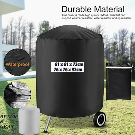 Charcoal Patio Post Mount Barbecue - BBQ Grill Cover Waterproof Dustproof Barbecue Oven Protection Cover for Round Gas Charcoal Electric BBQ Outdoor Garden Patio Accessory