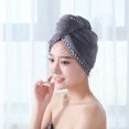 thumbnail image 2 of PATLOLLAV Hair Drying Towel,Bath Cap Ultra Absorbent Coral Velvet Dry Hair Hat Bath Shower Makeup Fast Drying Head Hair Towel Wrap Bathing Spa Swimming Twist Turban Hat Dry Cap Towels Gift, 2 of 4